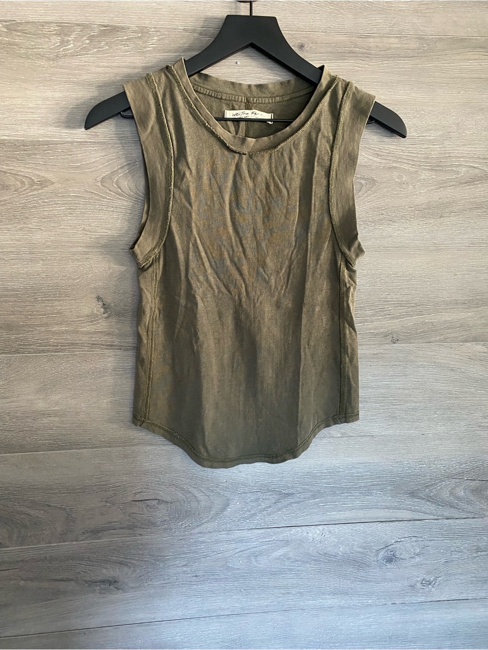 We The Free Cotton Tank Olive Green